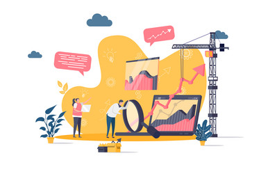 web analytics concept in flat style analyst vector image