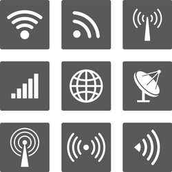 Wireless Network Icons vector image