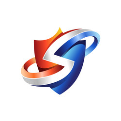 Modern shield letter s logo design Royalty Free Vector Image
