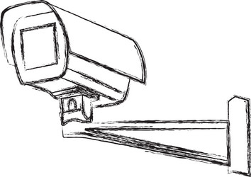 black and white surveillance camera cctv vector