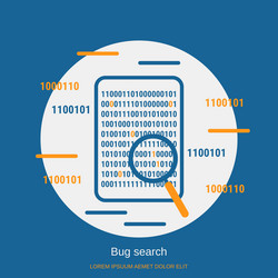 bug fixing error search concept vector image