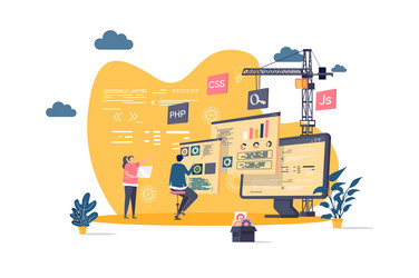 Developers Building Web Applications vector image