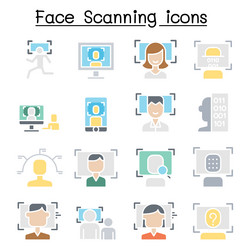 face id detection recognition vector image