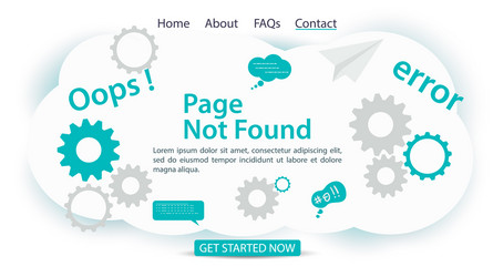oops 404 error page not found banner internet vector image