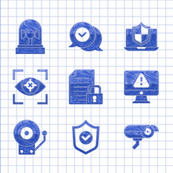 set document and lock shield with check mark vector image