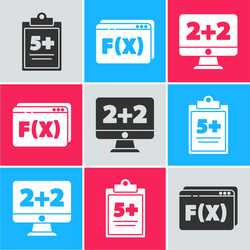 set test or exam sheet function mathematical vector image