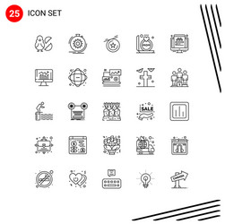 25 universal lines set for web and mobile vector image