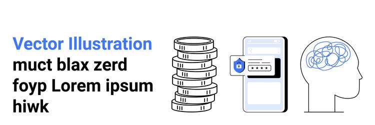 digital wallet security and brainstorming concepts vector image