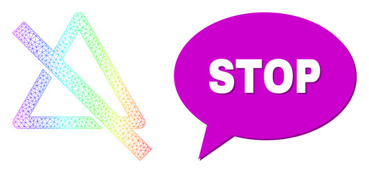 spectral mesh gradient stop warnings icon vector image