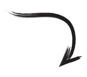 Black hand drawn brush stroke arrow isolated Vector Image
