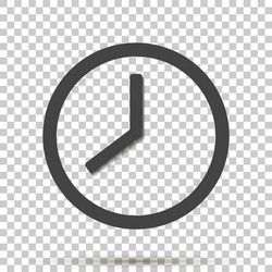 Clock icon on transparent background flat image Vector Image