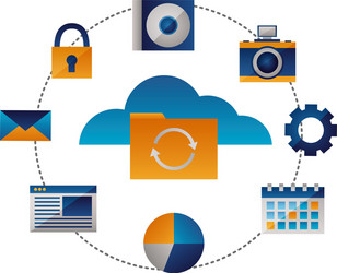 cloud computing folder reload items vector image