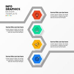 Infographic template 4 hexagons with icons Vector Image