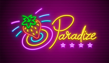paradise neon sign Vector Image