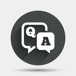 question answer sign icon qa symbol vector image