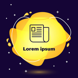 black line file document icon isolated on dark vector image