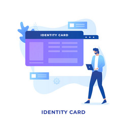 flat identity card concept design vector