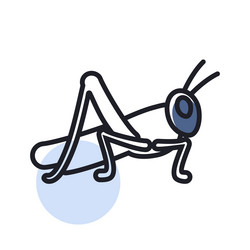 grasshopper locust isolated icon agriculture vector image