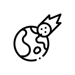 meteorite icon thin linear style design isolated vector image