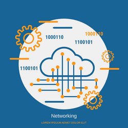 networking cloud computing concept vector image