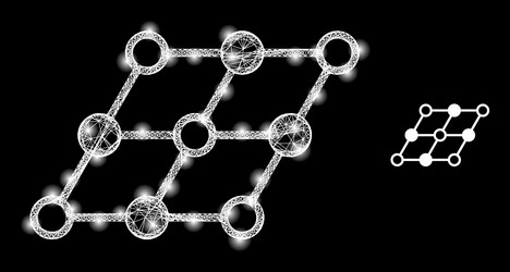 polygonal 2d mesh inclined grid with lightspots vector image