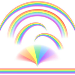 Rainbows in different shape vector