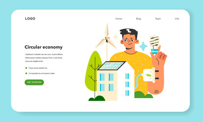resource efficiency web banner or landing page vector image