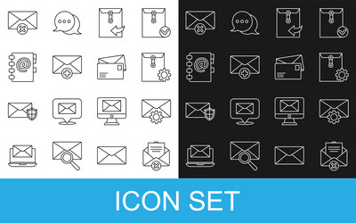 set line delete envelope setting vector image