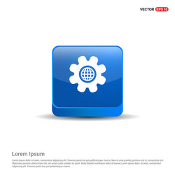 Setting icon - 3d blue button vector