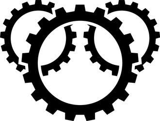 Three Overlapping Gears Icon vector image
