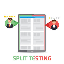 a-b comparison split testing concept with computer vector image