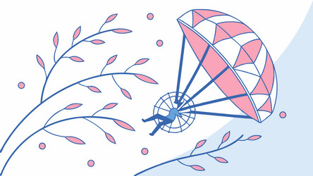 abstract person with swirling kite dynamic vector image