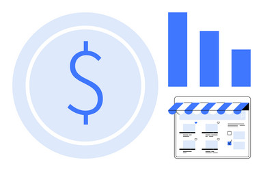 analysis of financial growth through data vector image