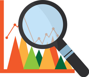 diagram graph statistic and magnifier search vector image