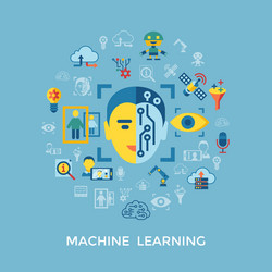 digital machine learning vector image