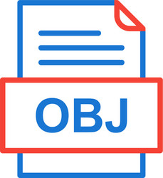 obj file document icon vector image