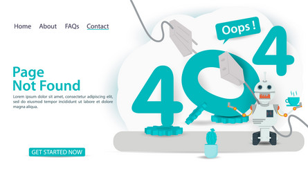 oops 404 error page not found banner internet vector image