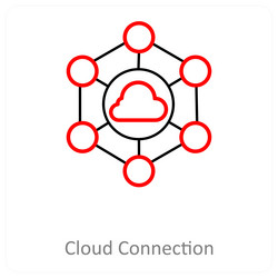 cloud connection and big data icon concept vector image