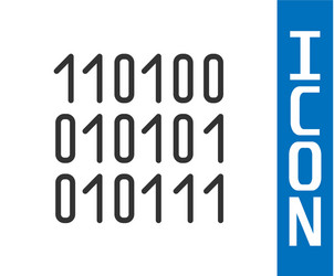 grey binary code icon isolated on white background vector image