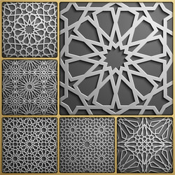 islamic ornament persian motiff 3d vector