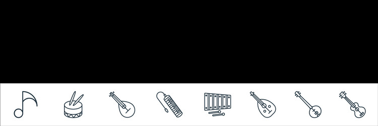 music instruments line icons linear set quality vector image