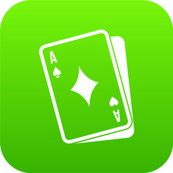 playing card icon digital green vector