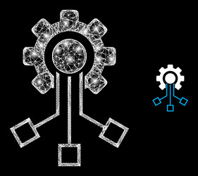 polygonal carcass mesh iot component with glare vector image