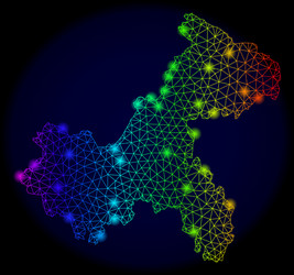 polygonal wire frame colorful mesh map vector image