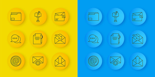 set line mail and e-mail speech bubble chat vector image