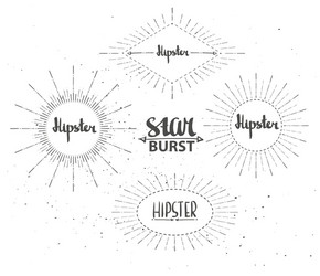 vintage sunburst collection hipster style Vector Image