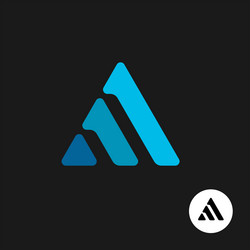 abstract triangle logo made of parallel lines vector image
