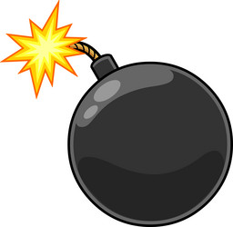 Cartoon Bomb with Exploding Fuse vector image