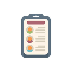 clipboard showing list of candidates for hiring vector image