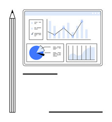 data dashboard with charts graphs and reports vector image